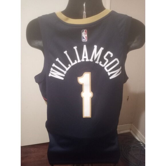 New Orleans Pelicans Jersey Mens L 48 Blue Zion Williamson #1 Swingman NBA Nike - Picture 6 of 11
